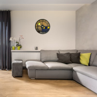 Nástenné kovové hodiny Loft Flexistyle z21a, 50cm zlatá- čierna